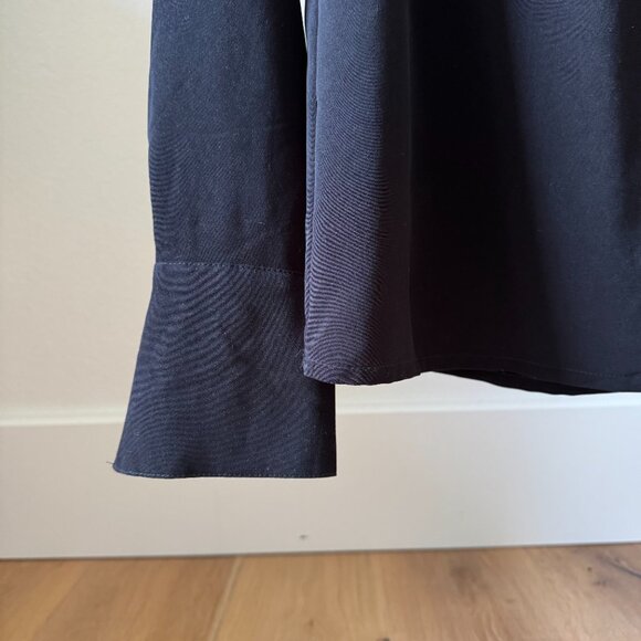 H&M Black Tuxedo Ruffle Blouse | Feminine Statement Top | Size 4 - Picture 10 of 15